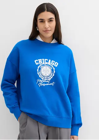 Bonprix Lässiges Sweatshirt Mit Modernem Druck - Blau - Damen