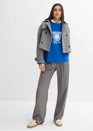 Bonprix Lässiges Sweatshirt Mit Modernem Druck - Blau - Damen