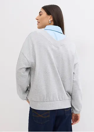 Bonprix Lässiges Sweatshirt Mit V-Ausschnitt - Grau - Damen