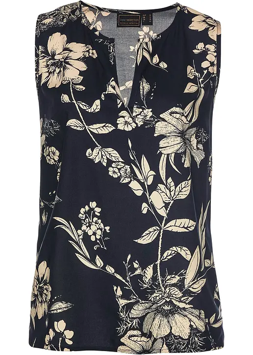 bonprix Lässiges Viscose Top mit kleinen Seitenschlitzen - blau