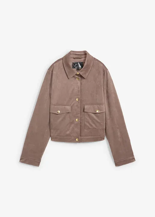 bonprix Lederimitat Jacke mit Taschen und Knopfleiste - braun