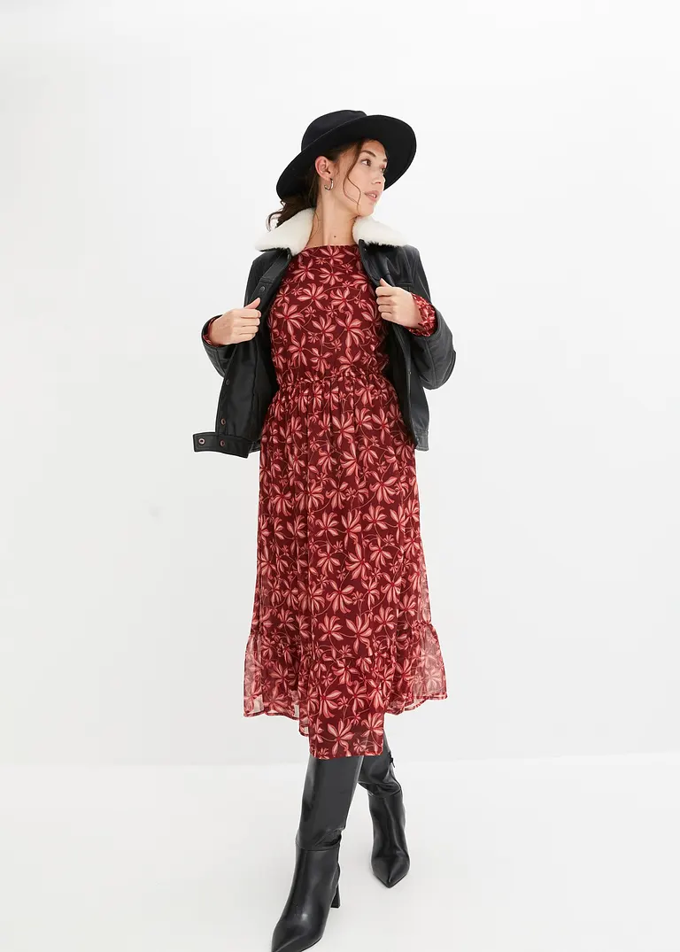 Bonprix Lederimitat Pilotenjacke Mit Stylischem Kragen - Schwarz - Damen