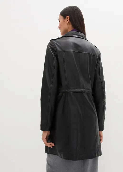 Bonprix Lederjacke Mit Tragevarianten: In Der Kurzen Version Als Bikerjacke Oder In Der Langen Version Als Trenchcoat Zu Tragen