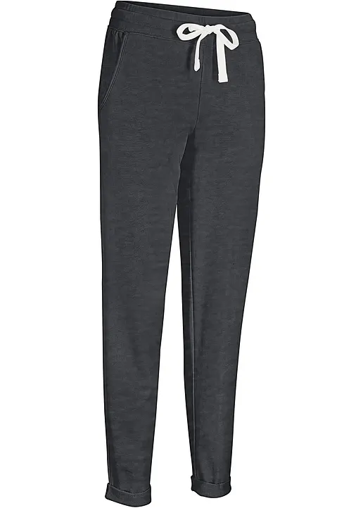 bonprix Legere Basic-Jogginghose mit Bindeband Regular Fit - schwarz