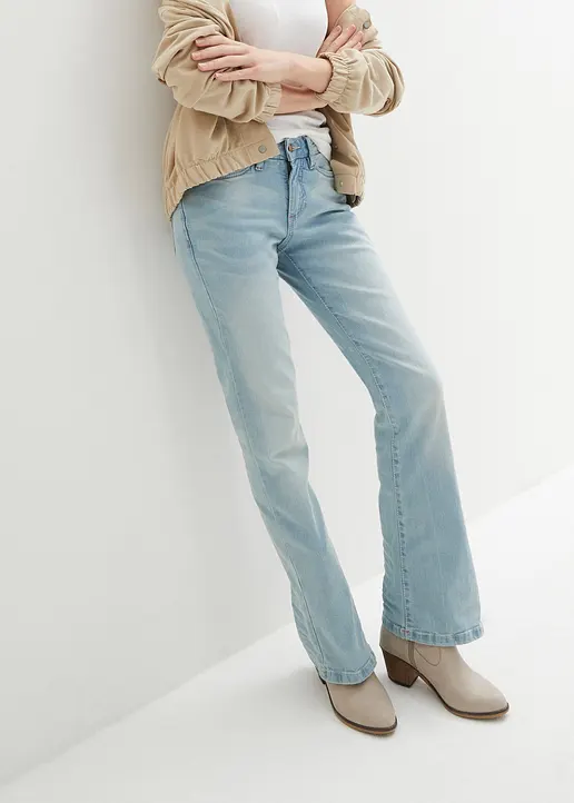 Bonprix Legere Basic-Stretch-Jeans Mit Kontrastnähten Und Toller Waschung