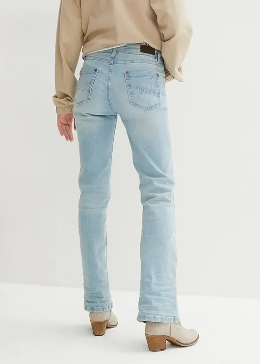 Bonprix Legere Basic-Stretch-Jeans Mit Kontrastnähten Und Toller Waschung