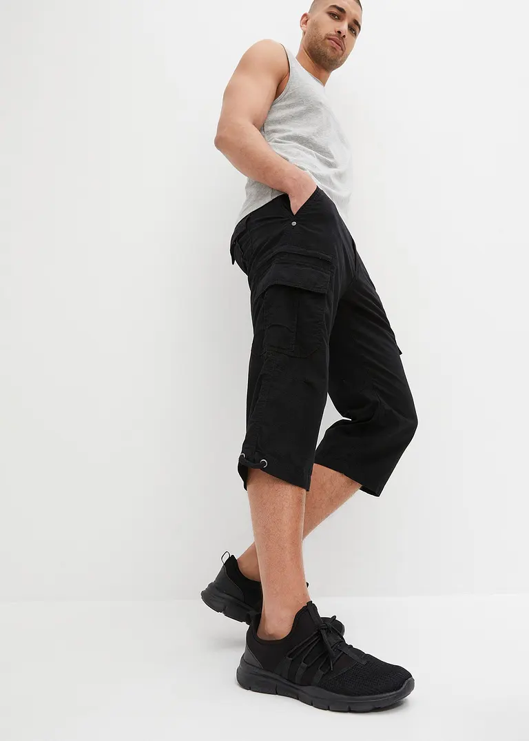 Bonprix Legere Cargobermuda In 3/4-Länge Mit Vielen Taschen - Grau