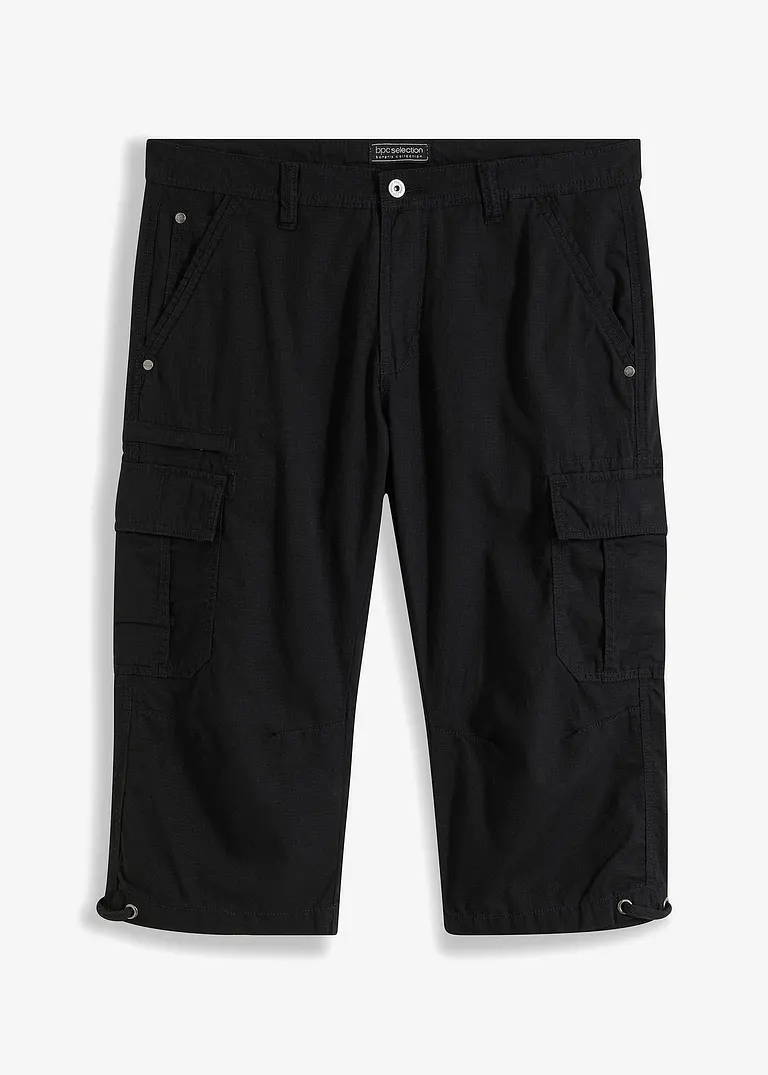 bonprix Legere Cargobermuda in 3/4-Länge mit vielen Taschen - grau