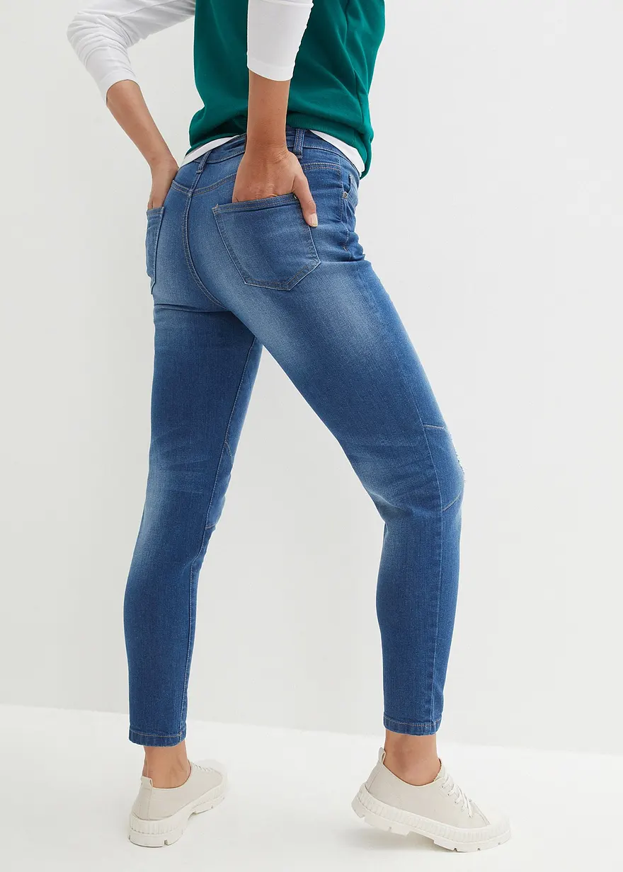 Bonprix Legere Jeans Mit Destroyed-Effekten - Blau Regular