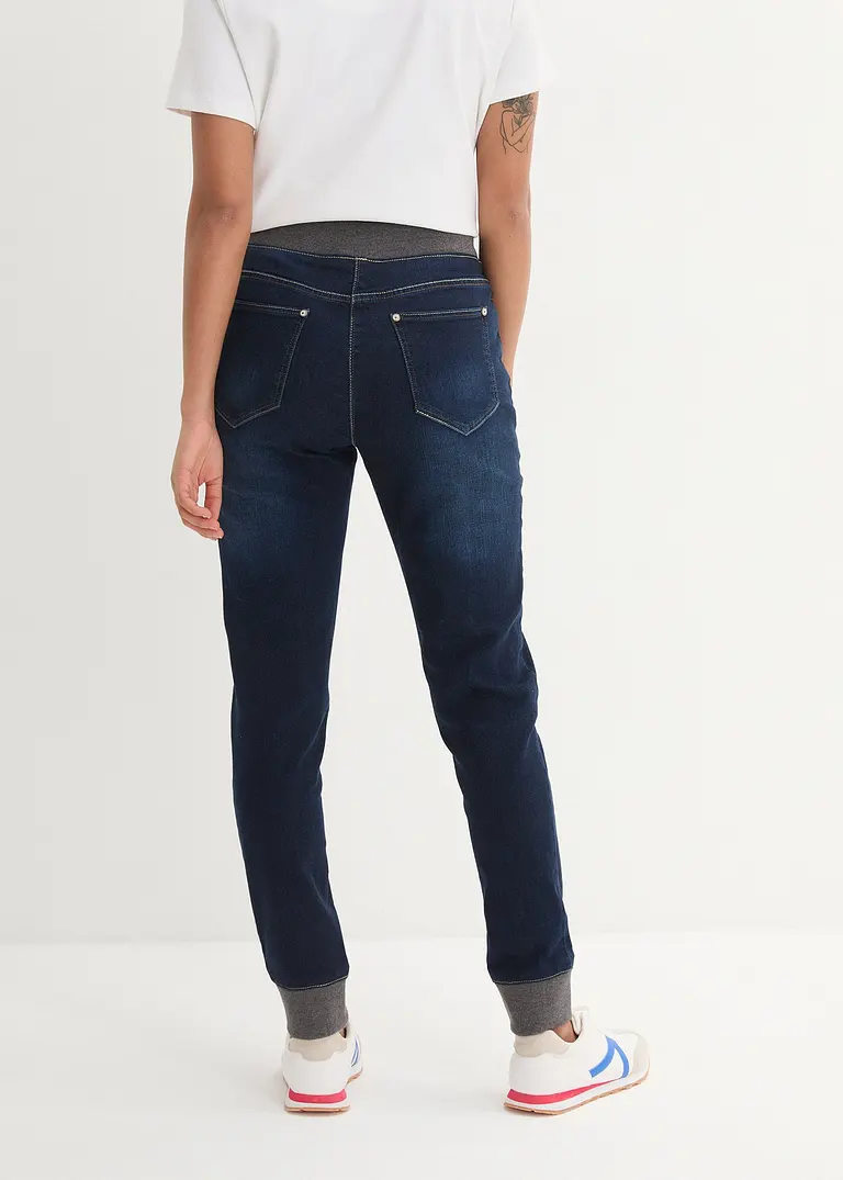 Bonprix Legere Schlupfjeans Mit Sweatbündchen - Blau - Damen