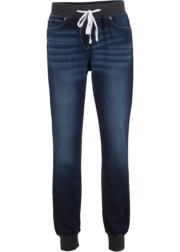bonprix Legere Schlupfjeans mit Sweatbündchen - blau - Damen