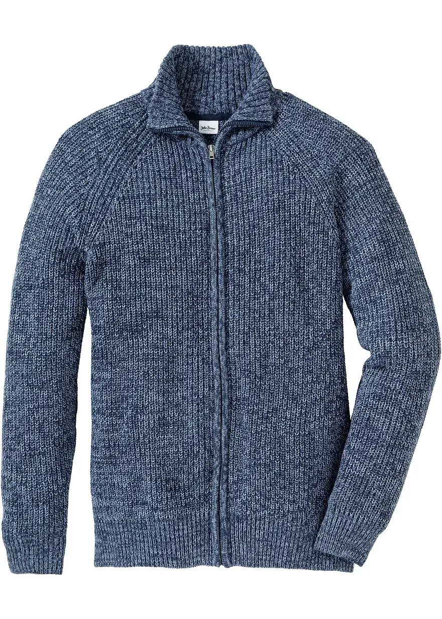 bonprix Legere Strickjacke mit Stehkragen - blau - Herren