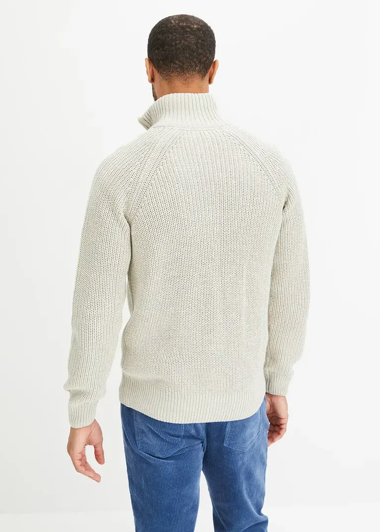 Bonprix Legere Strickjacke Mit Stehkragen - Grau - Herren
