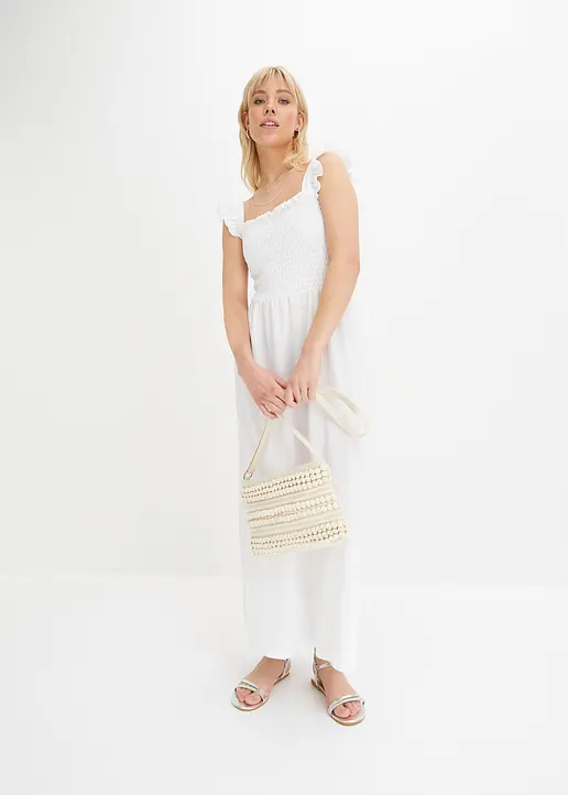 Bonprix Legeres Kleid Aus Weichem Baumwolljersey Mit Gesmokter Taillenpasse