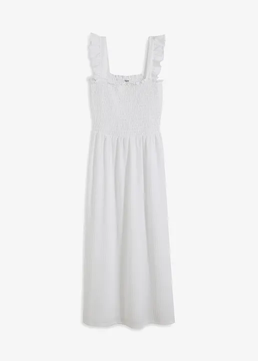bonprix Legeres Kleid aus weichem Baumwolljersey mit gesmokter Taillenpasse