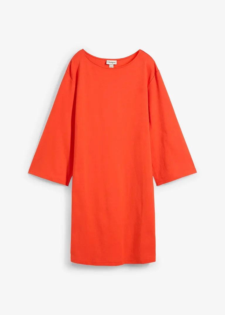 bonprix Legeres Minikleid mit einem U-Boot-Ausschnitt sowie weiten ausgestellten Ärmel und geschlitzten Manschetten