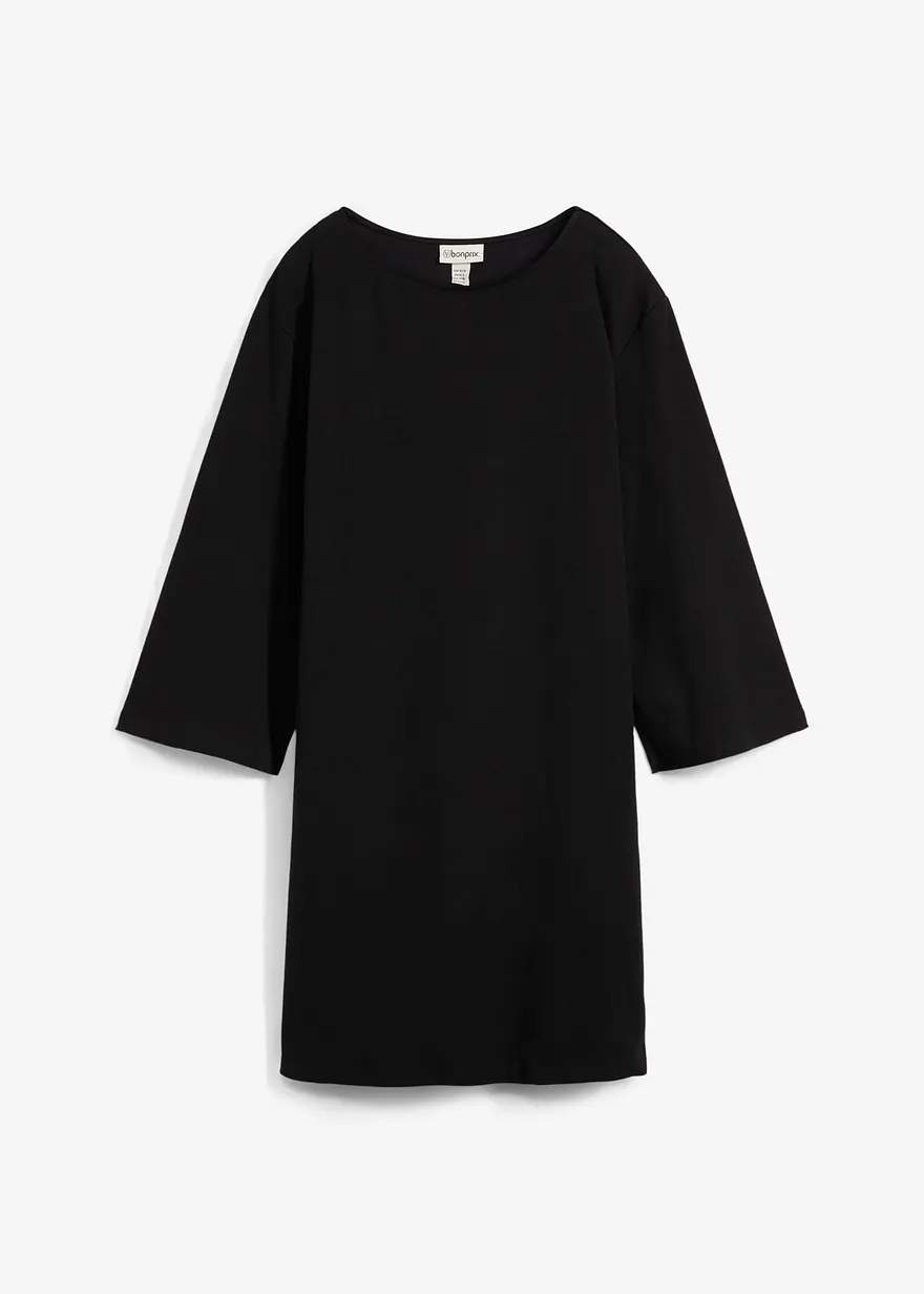 bonprix Legeres Minikleid mit einem U-Boot-Ausschnitt sowie weiten ausgestellten Ärmel und geschlitzten Manschetten