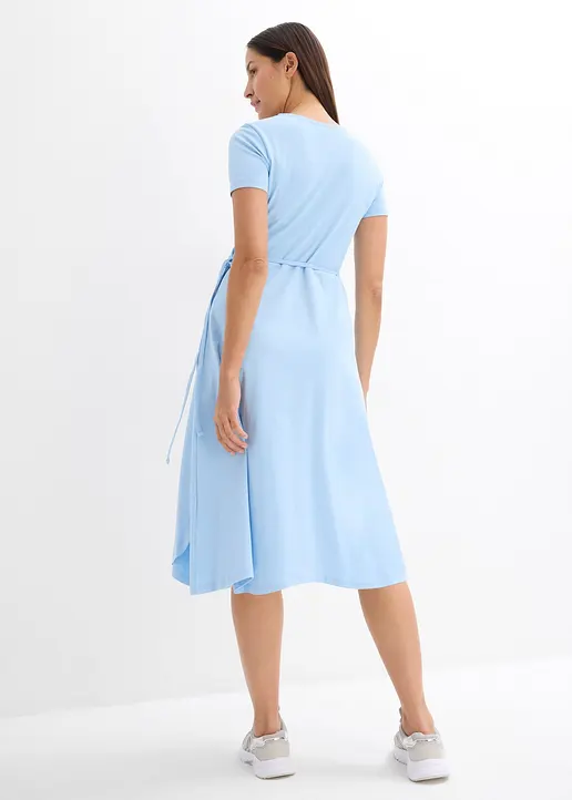 Bonprix Leicht Ausgestelltes Wickelkleid - Blau - Damen