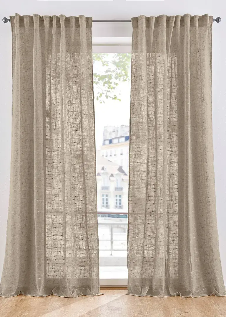 Bonprix Leicht Fallende Fertiggardine In Leinen-Optik