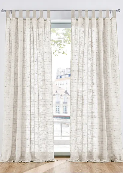 bonprix Leicht fallende Fertiggardine in Leinen-Optik - beige Schlaufen