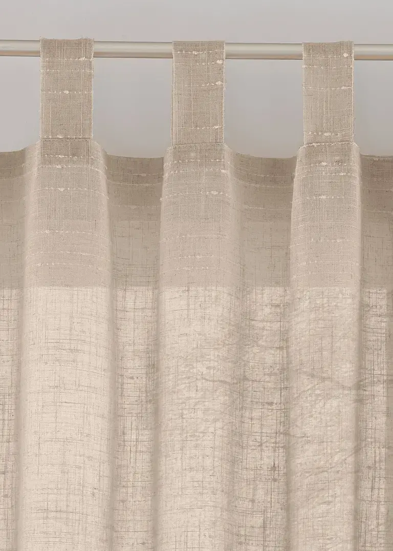 Bonprix Leicht Fallende Fertiggardine In Leinen-Optik - Grau Schlaufen