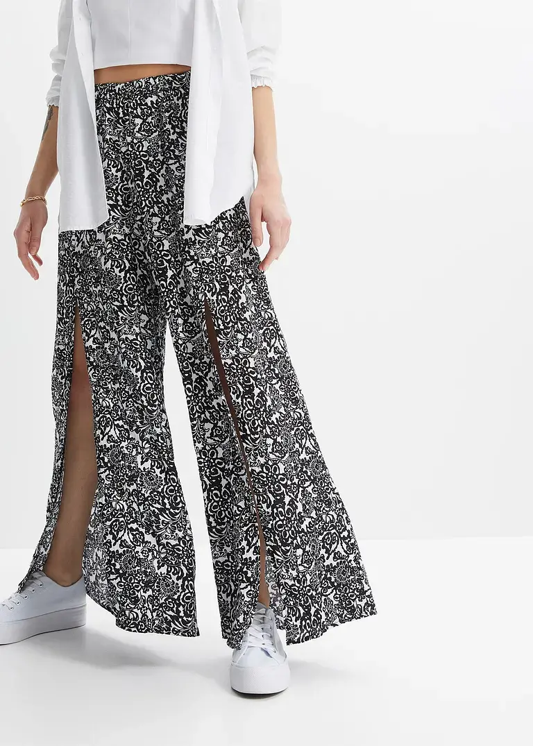 Bonprix Leicht Fallende Highwaist-Hose Mit Langem Schlitz