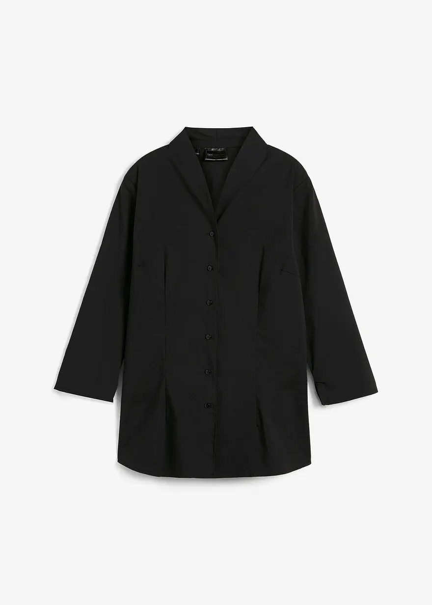 bonprix Leicht Taillierte Bluse mit kleinem Stehkragen und 3/4-Ärmeln