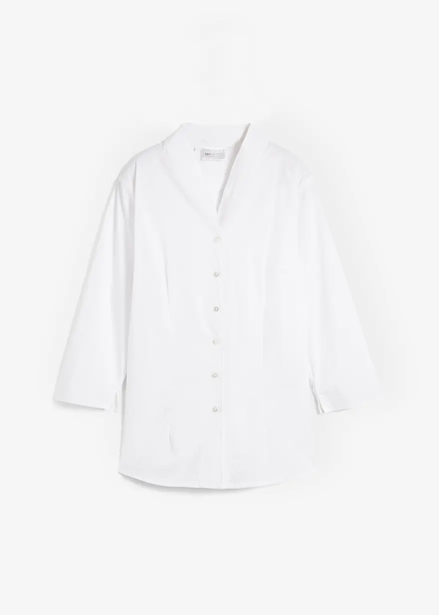 bonprix Leicht Taillierte Bluse mit kleinem Stehkragen und 3/4-Ärmeln