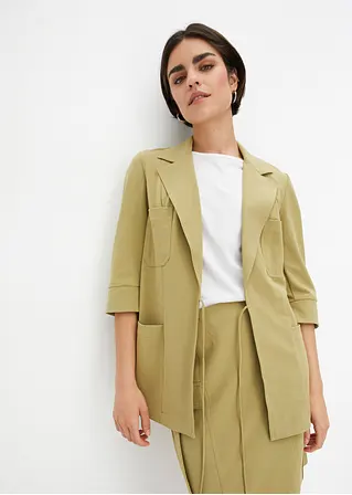 Bonprix Leichte Blazerjacke Mit Bindeband Zum Schließen - Grün