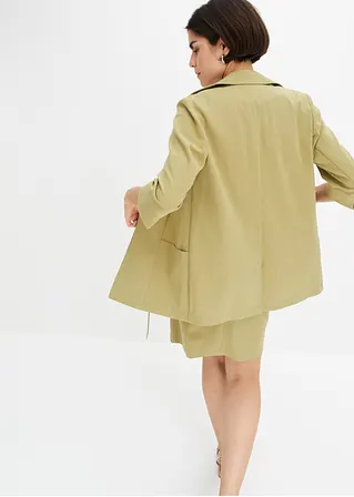 Bonprix Leichte Blazerjacke Mit Bindeband Zum Schließen - Grün