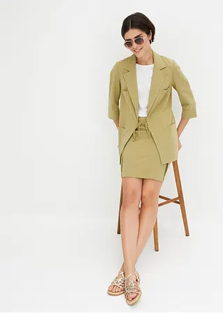 Bonprix Leichte Blazerjacke Mit Bindeband Zum Schließen - Grün
