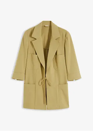 bonprix Leichte Blazerjacke mit Bindeband zum Schließen - grün