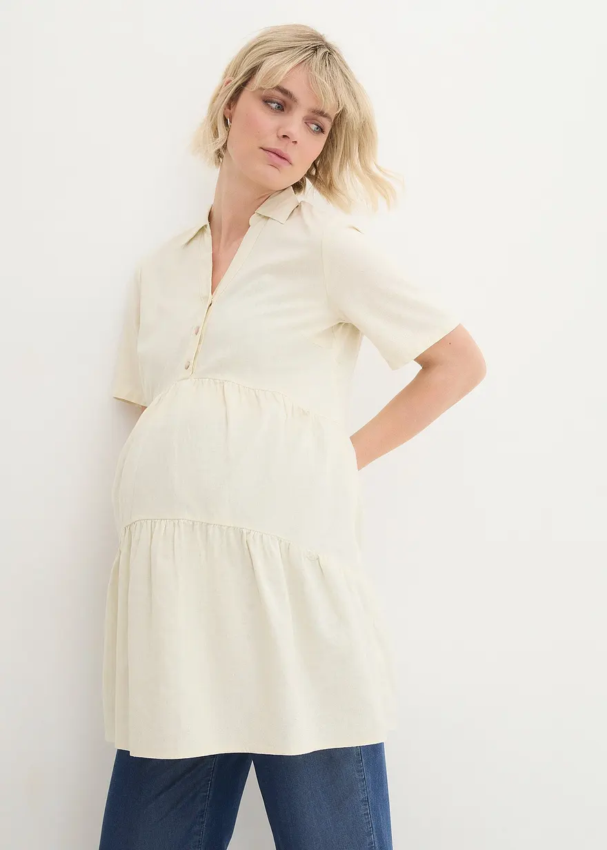 Bonprix Leichte Schwangerschwaftsbluse Mit Stillfunktion Aus Leinen