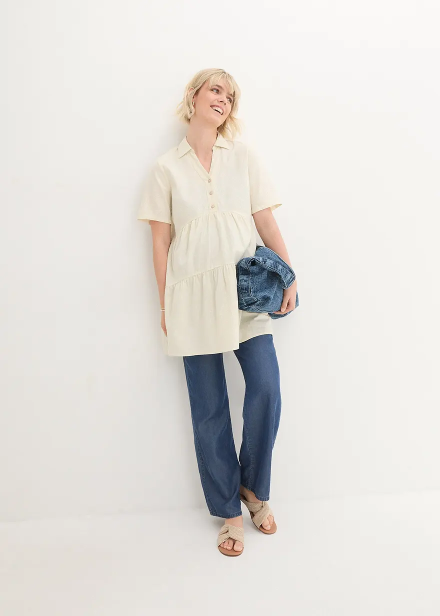 Bonprix Leichte Schwangerschwaftsbluse Mit Stillfunktion Aus Leinen