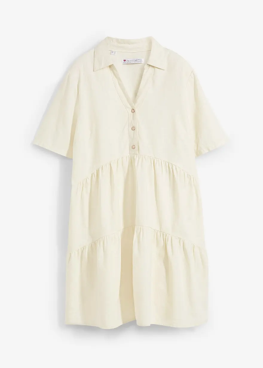 bonprix Leichte Schwangerschwaftsbluse mit Stillfunktion aus Leinen