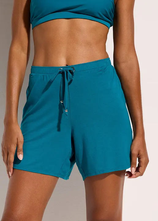 Bonprix Leichte Strandshorts In Modischer Und Bedeckender Länge - Petrol