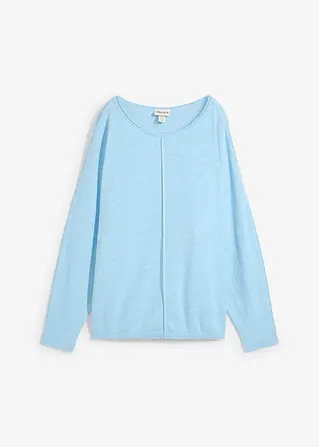 Bonprix Leichter Pullover Mit Modischer Biese - Blau - Damen