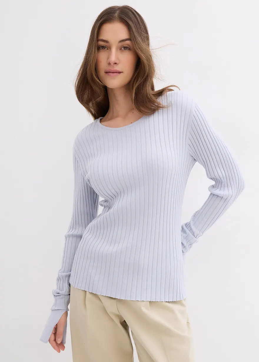 Bonprix Leichter Sommerpullover Im Strickmix Und Extra Langen Ärmeln