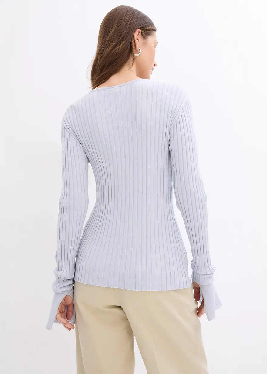 Bonprix Leichter Sommerpullover Im Strickmix Und Extra Langen Ärmeln