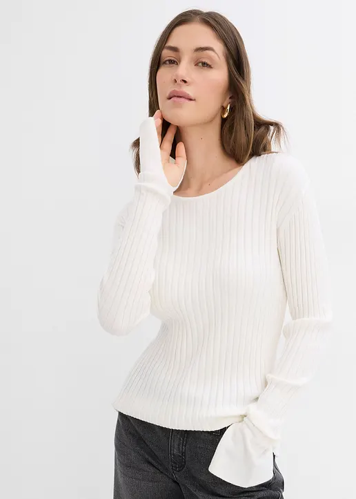 Bonprix Leichter Sommerpullover Im Strickmix Und Extra Langen Ärmeln