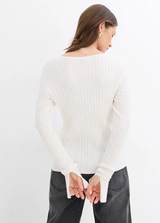 Bonprix Leichter Sommerpullover Im Strickmix Und Extra Langen Ärmeln