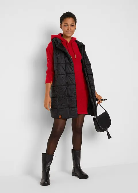 Bonprix Leichtes Locker Geschnittenes Strickkleid Mit Kapuze Und Bindebändern