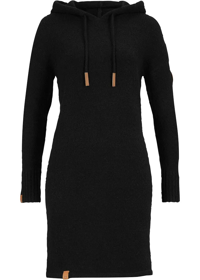 bonprix Leichtes locker geschnittenes Strickkleid mit Kapuze und Bindebändern