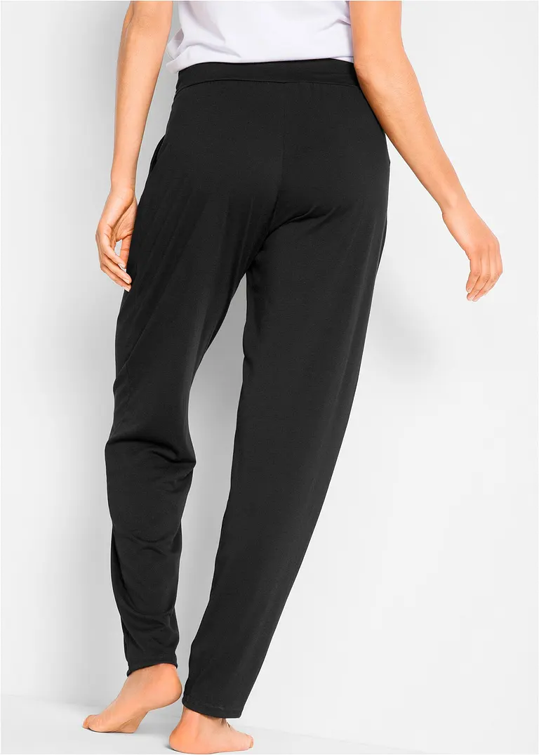 Bonprix Locker Fallende Wellness-Hose Mit Viskose - Schwarz
