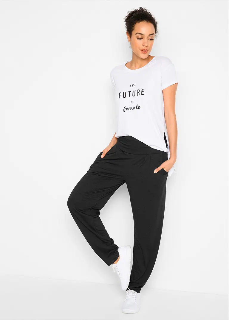 Bonprix Locker Fallende Wellness-Hose Mit Viskose - Schwarz