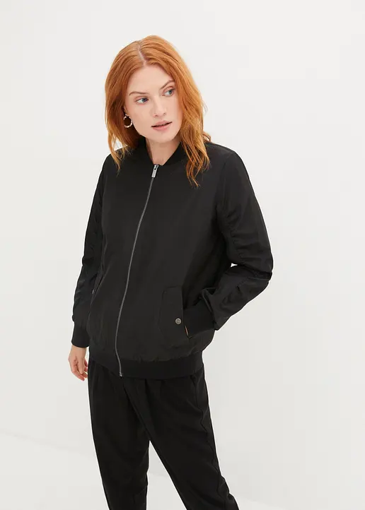 Bonprix Locker Geschnittene Blouson-Jacke - Schwarz - Damen