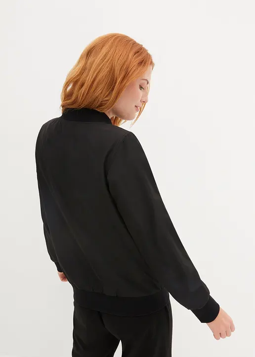 Bonprix Locker Geschnittene Blouson-Jacke - Schwarz - Damen
