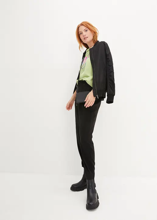 Bonprix Locker Geschnittene Blouson-Jacke - Schwarz - Damen
