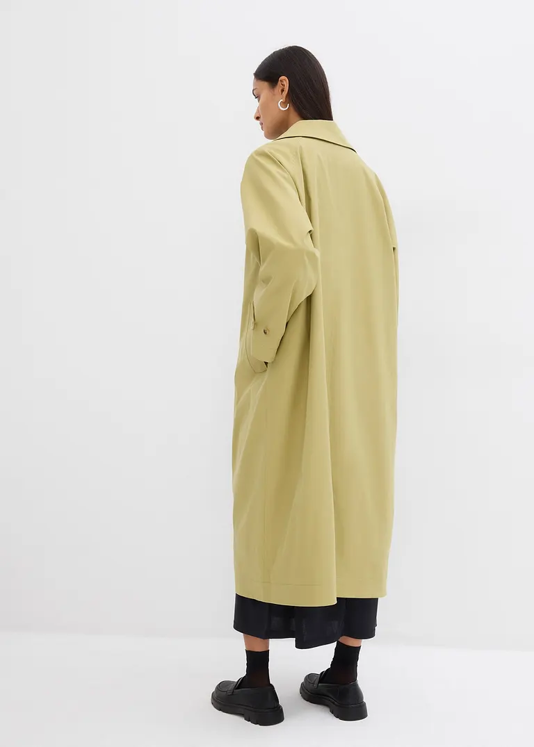 Bonprix Locker Geschnittener Trenchcoat Mit Klassischer Silhouette Breitem Hochklappbarem Kragen Und Verstellbaren Ärmelaufschlägen