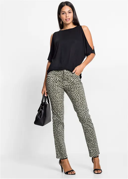 Bonprix Locker Geschnittenes Shirt Mit Cut-Outs Und Kurzen Ärmeln - Damen